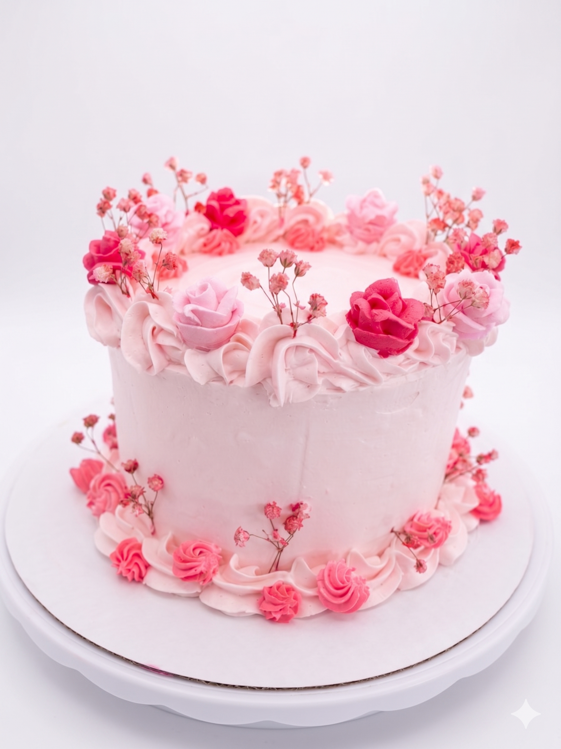 Bridal Shower Rose Vanilla Cake